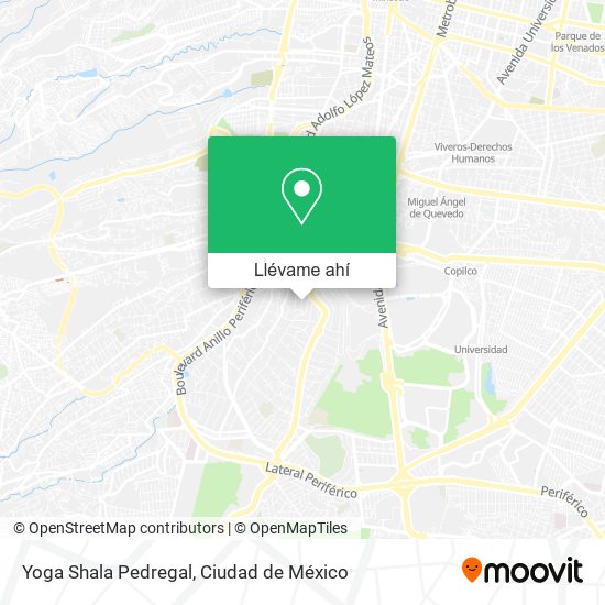 Mapa de Yoga Shala Pedregal