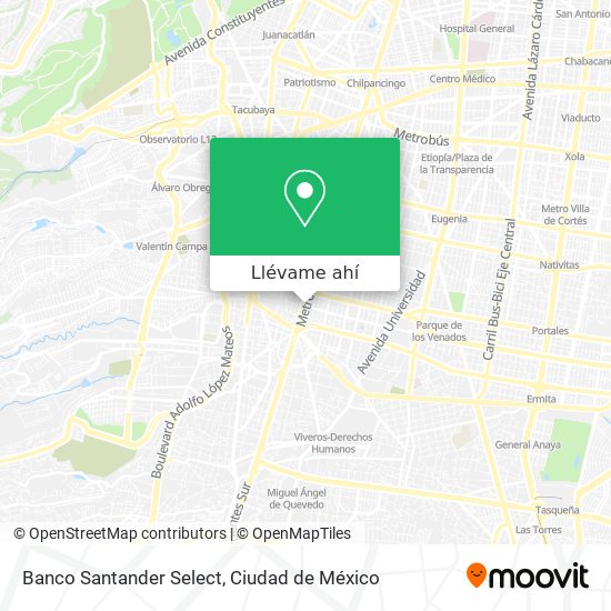 Mapa de Banco Santander Select