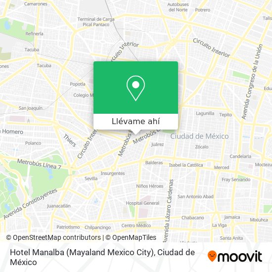 Mapa de Hotel Manalba (Mayaland Mexico City)