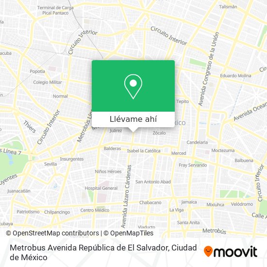Mapa de Metrobus Avenida República de El Salvador