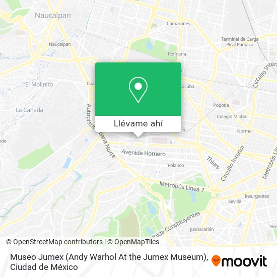 Mapa de Museo Jumex (Andy Warhol At the Jumex Museum)