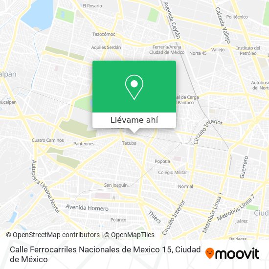 Mapa de Calle Ferrocarriles Nacionales de Mexico 15