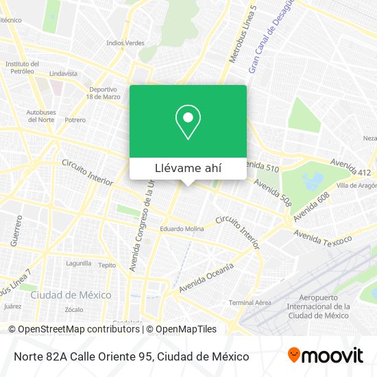 Mapa de Norte 82A Calle Oriente 95