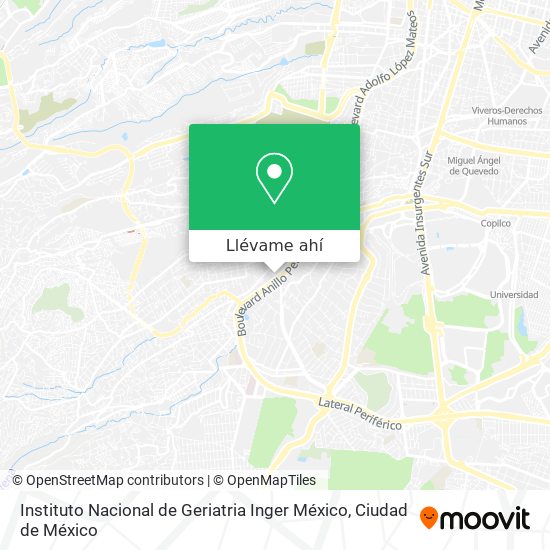 Mapa de Instituto Nacional de Geriatria Inger México