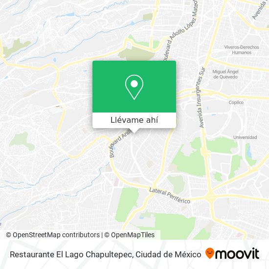 Mapa de Restaurante El Lago Chapultepec