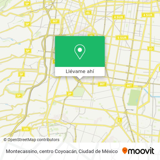 Mapa de Montecassino, centro Coyoacán