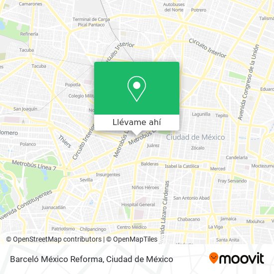 Mapa de Barceló México Reforma