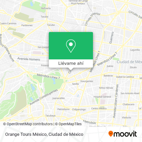 Mapa de Orange Tours México