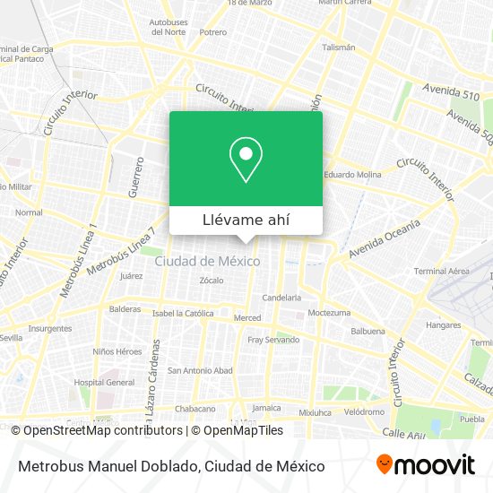 Mapa de Metrobus Manuel Doblado