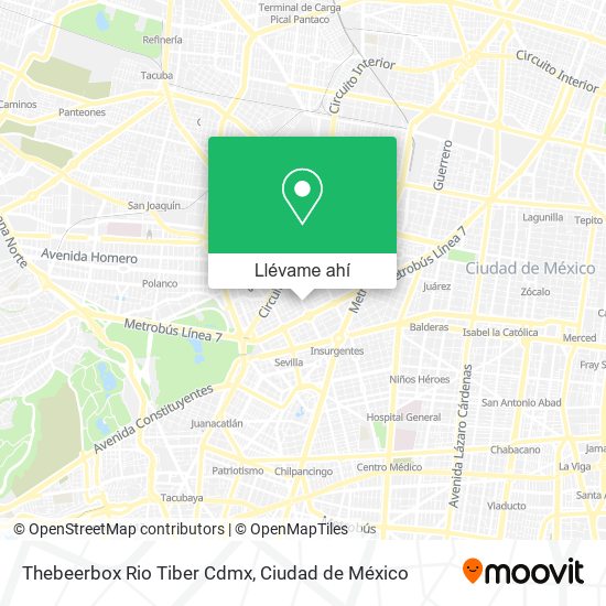 Mapa de Thebeerbox Rio Tiber Cdmx