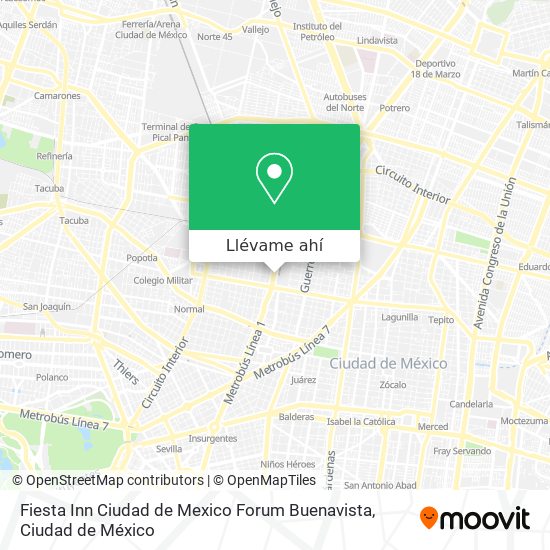 Mapa de Fiesta Inn Ciudad de Mexico Forum Buenavista