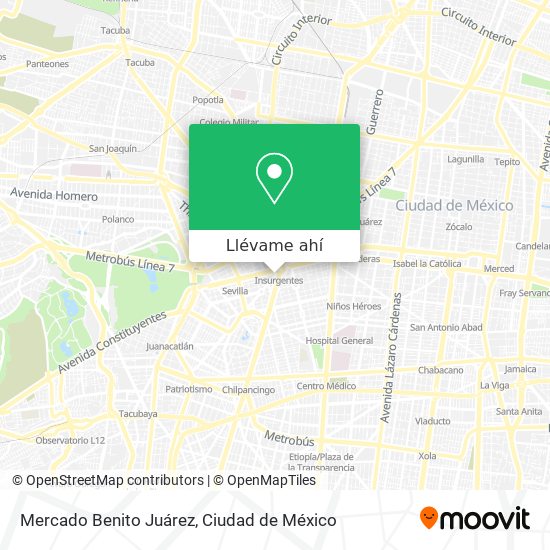 Mapa de Mercado Benito Juárez