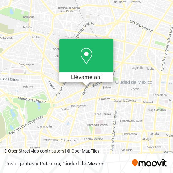 Mapa de Insurgentes y Reforma