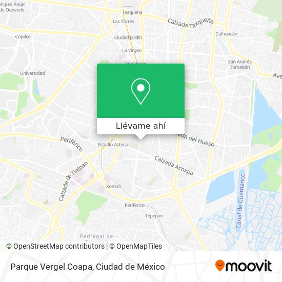 Mapa de Parque Vergel Coapa