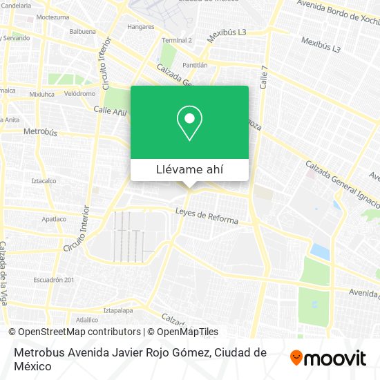 Mapa de Metrobus Avenida Javier Rojo Gómez