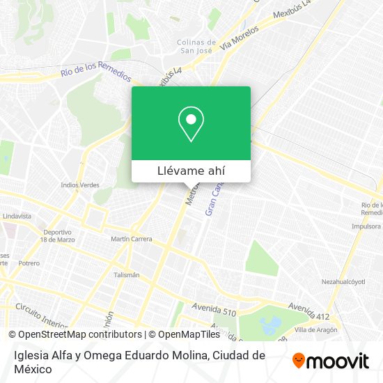 Mapa de Iglesia Alfa y Omega Eduardo Molina