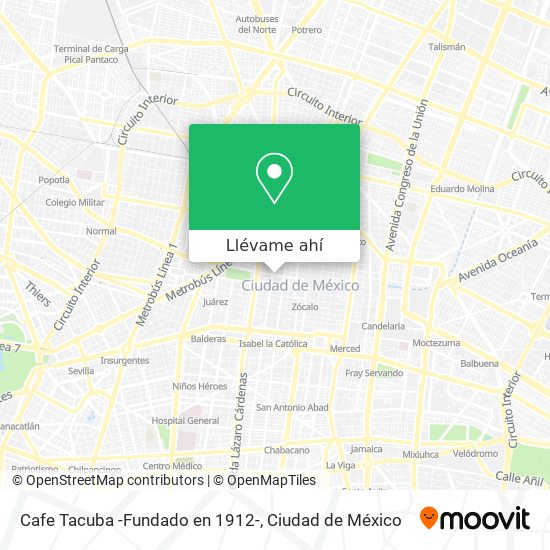 Mapa de Cafe Tacuba -Fundado en 1912-