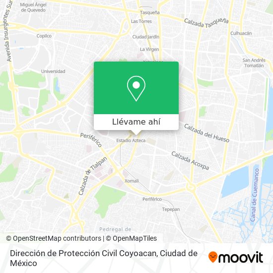 Mapa de Dirección de Protección Civil Coyoacan