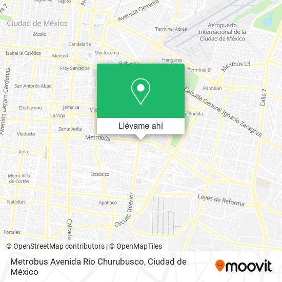 Mapa de Metrobus Avenida Río Churubusco