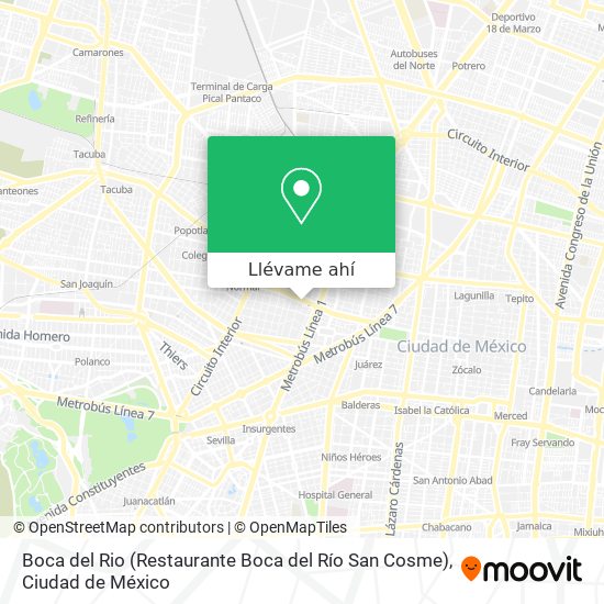 Mapa de Boca del Rio (Restaurante Boca del Río San Cosme)