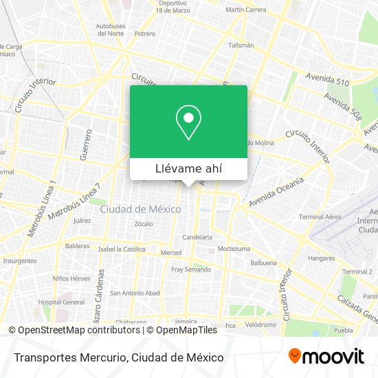 Mapa de Transportes Mercurio