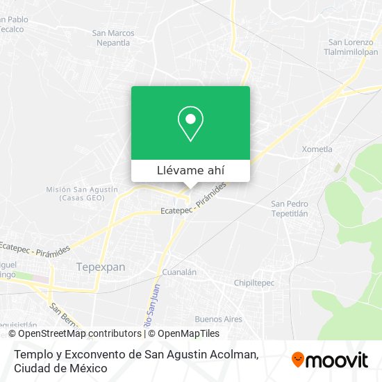 Mapa de Templo y Exconvento de San Agustin Acolman