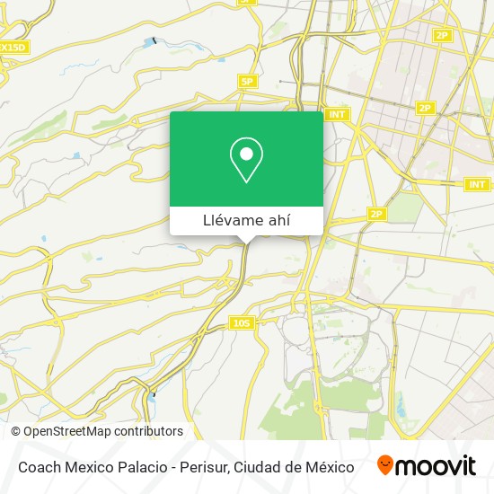 Mapa de Coach Mexico Palacio - Perisur