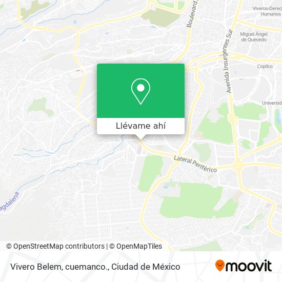 Mapa de Vivero Belem, cuemanco.