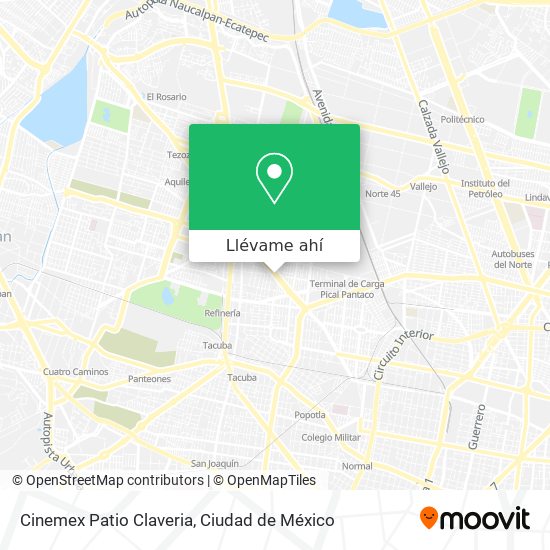 Mapa de Cinemex Patio Claveria