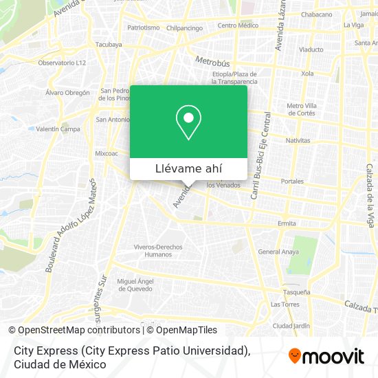 Mapa de City Express (City Express Patio Universidad)