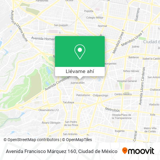 Mapa de Avenida Francisco Márquez 160