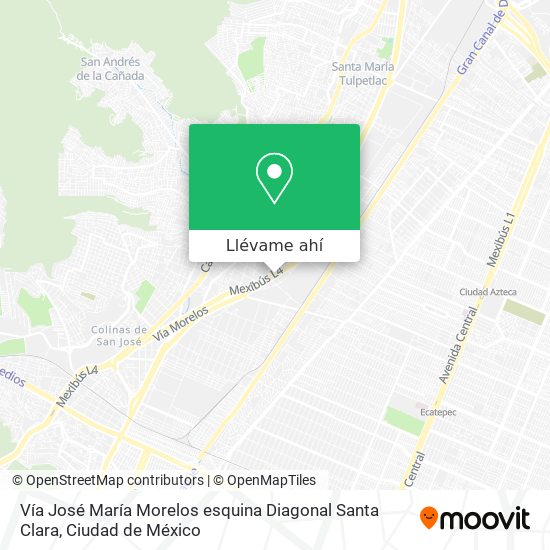 Mapa de Vía José María Morelos esquina Diagonal Santa Clara