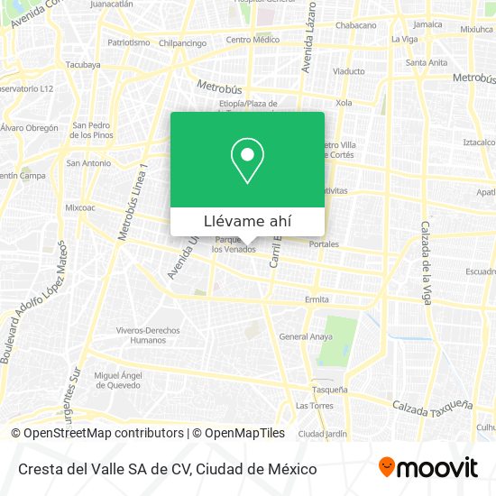 Mapa de Cresta del Valle SA de CV