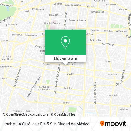 Mapa de Isabel La Católica / Eje 5 Sur