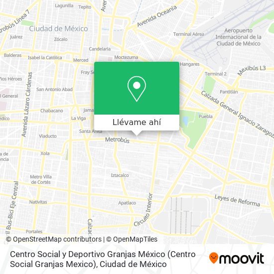 Mapa de Centro Social y Deportivo Granjas México (Centro Social Granjas Mexico)