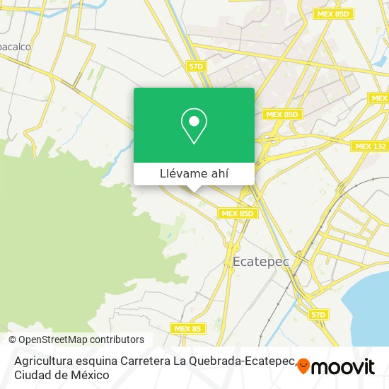Mapa de Agricultura esquina Carretera La Quebrada-Ecatepec