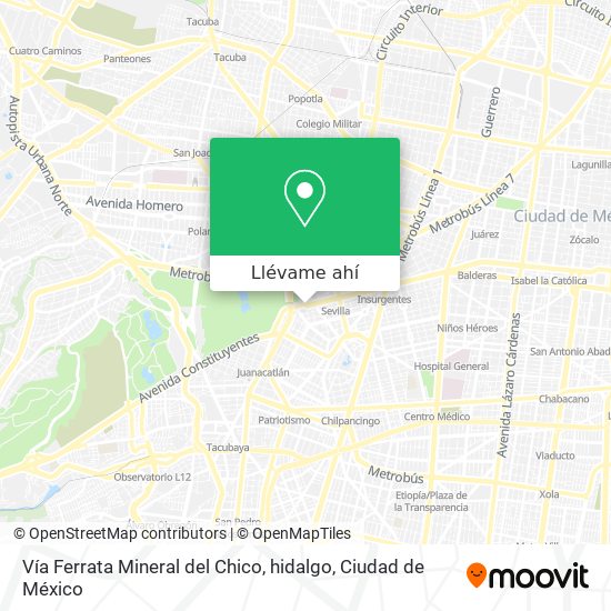 Mapa de Vía Ferrata Mineral del Chico, hidalgo