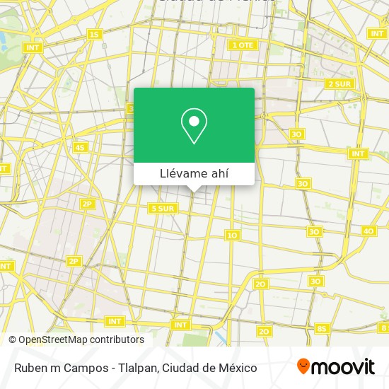 Mapa de Ruben m Campos - Tlalpan