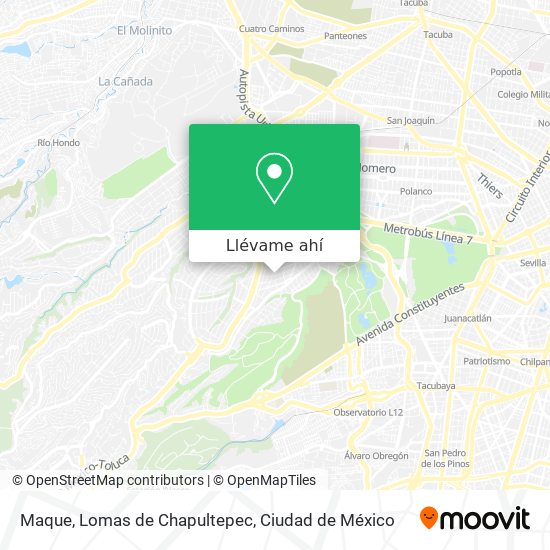 Mapa de Maque, Lomas de Chapultepec
