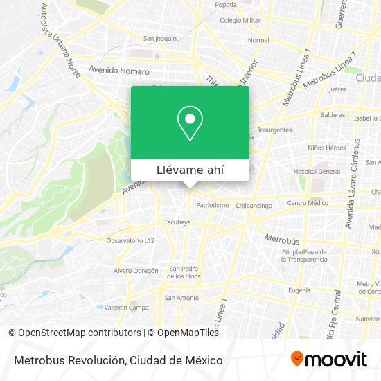 Mapa de Metrobus Revolución