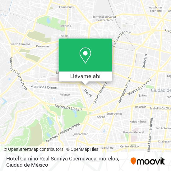 Mapa de Hotel Camino Real Sumiya Cuernavaca, morelos