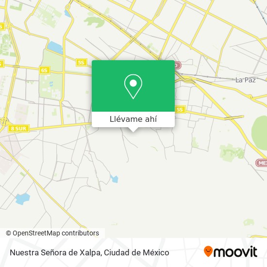 Mapa de Nuestra Señora de Xalpa