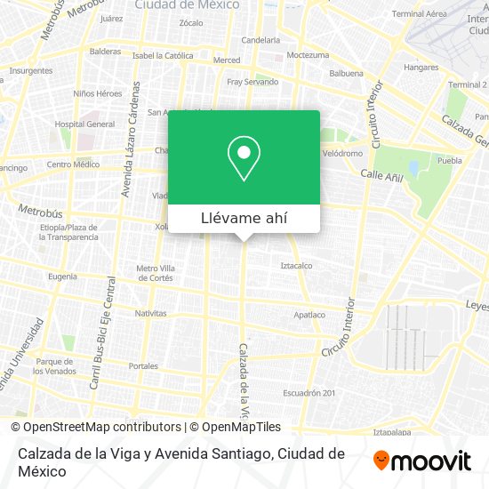 Mapa de Calzada de la Viga y Avenida Santiago