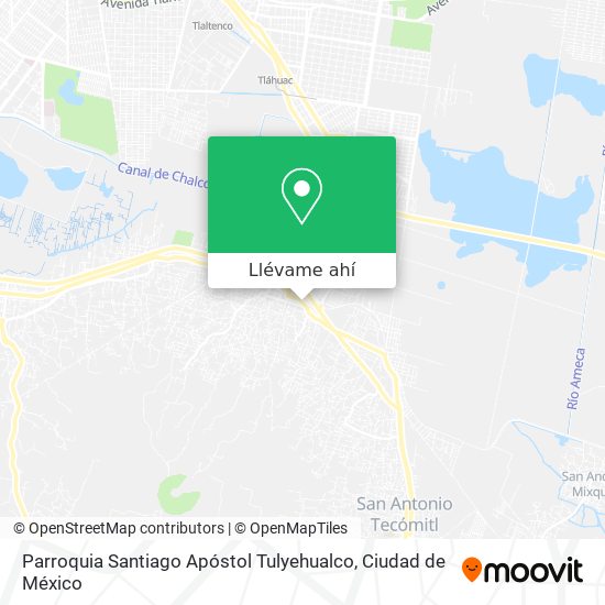 Mapa de Parroquia Santiago Apóstol Tulyehualco