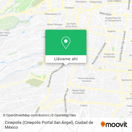 Mapa de Cinepolis (Cinepolis Portal San Ángel)