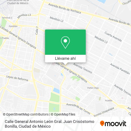 Mapa de Calle General Antonio León Gral. Juan Crisóstomo Bonilla
