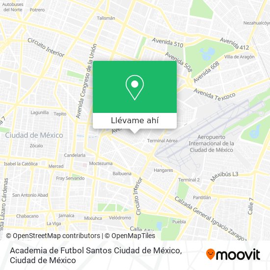 Mapa de Academia de Futbol Santos Ciudad de México