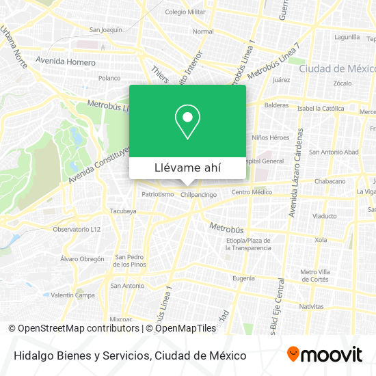 Mapa de Hidalgo Bienes y Servicios