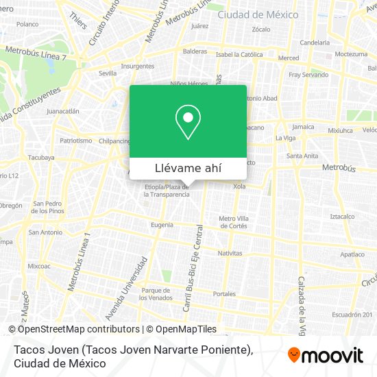 Mapa de Tacos Joven (Tacos Joven Narvarte Poniente)