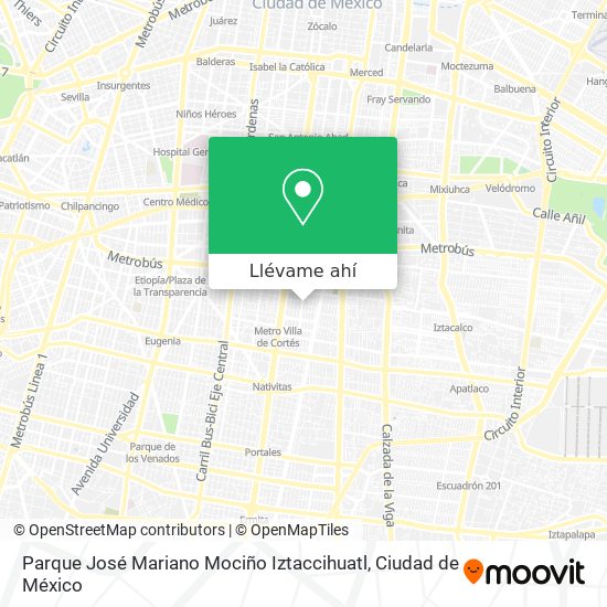 Mapa de Parque José Mariano Mociño Iztaccihuatl